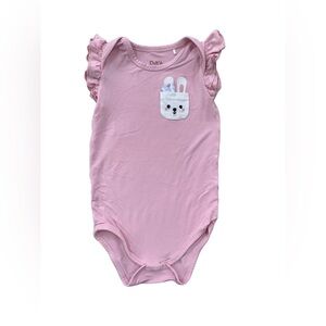 Little Sleepies Size 18-24 Months Bunny Rabbit Easter Flutter Sleeve Bodysuit